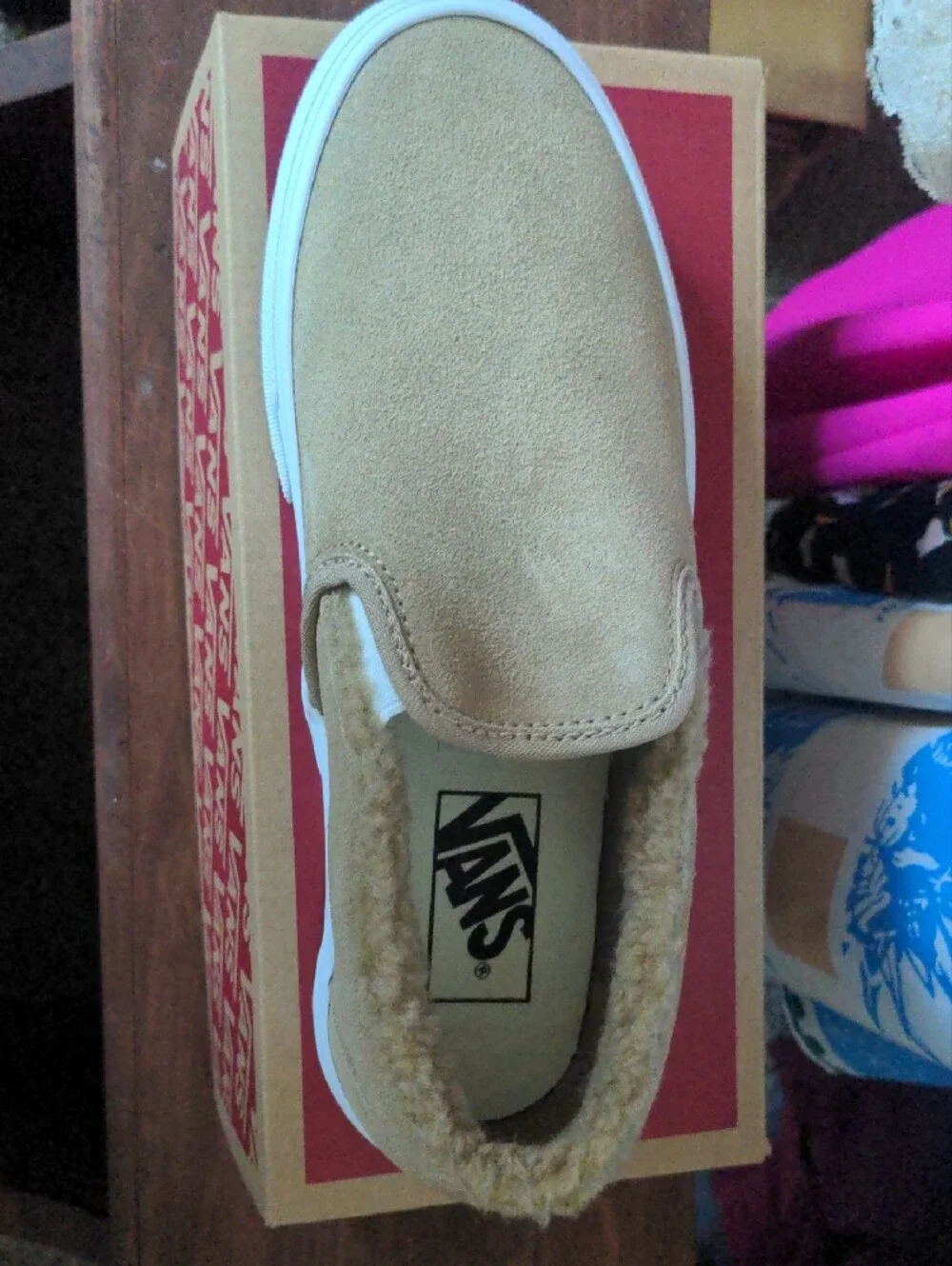Vans Slip-On in Tan and White